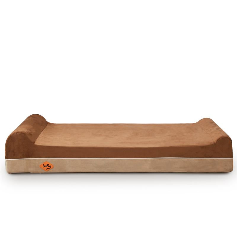 Laifug Orthopedic Memory Foam Extra Large Dog Bed with Double Pillow (50"X36"X10") Durable Water Proof Liner & Removable Washable Cover & Smart Design