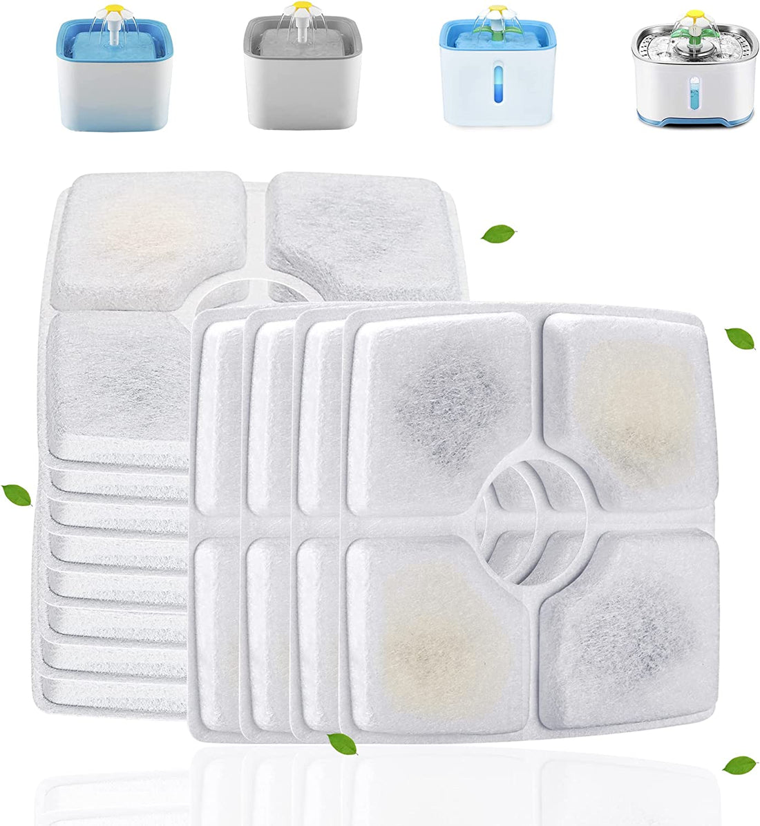 12-Pack Cat Fountain Filters – Replacement for Square Water Fountains