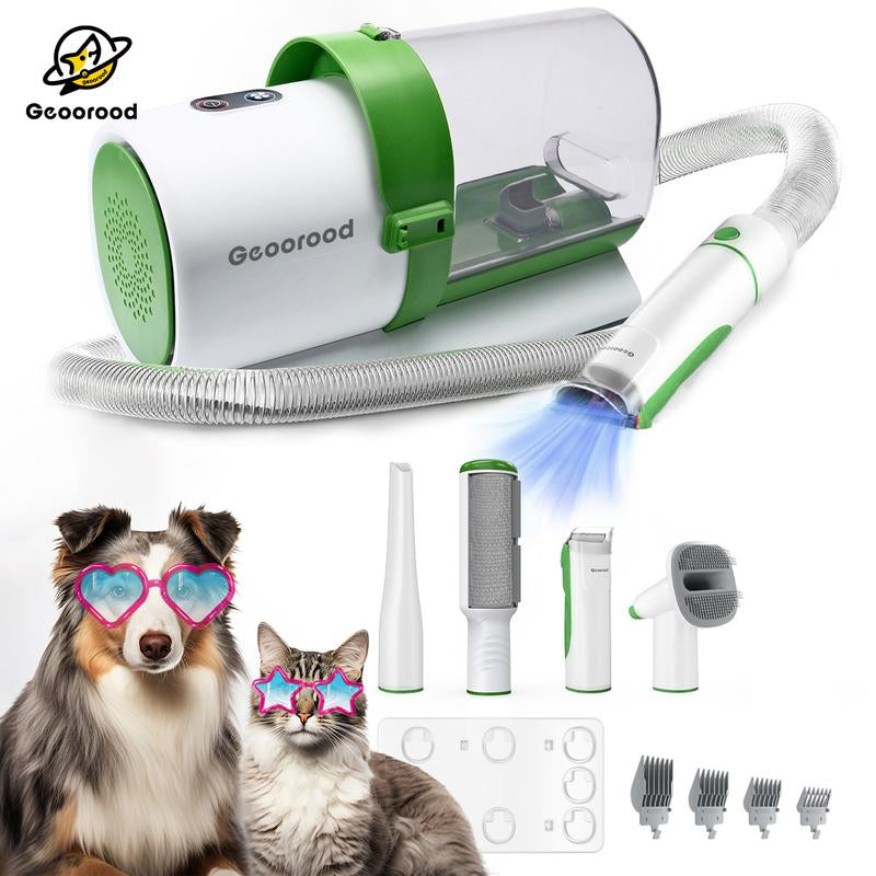 【Find Your Jun】Geoorood Dog Vacuum & Dryer for Shedding Grooming, 9 in 1 Dog Grooming Kit with Metal Blades Pet Clippers, Adjustable Speed and Temperature Control Blower
