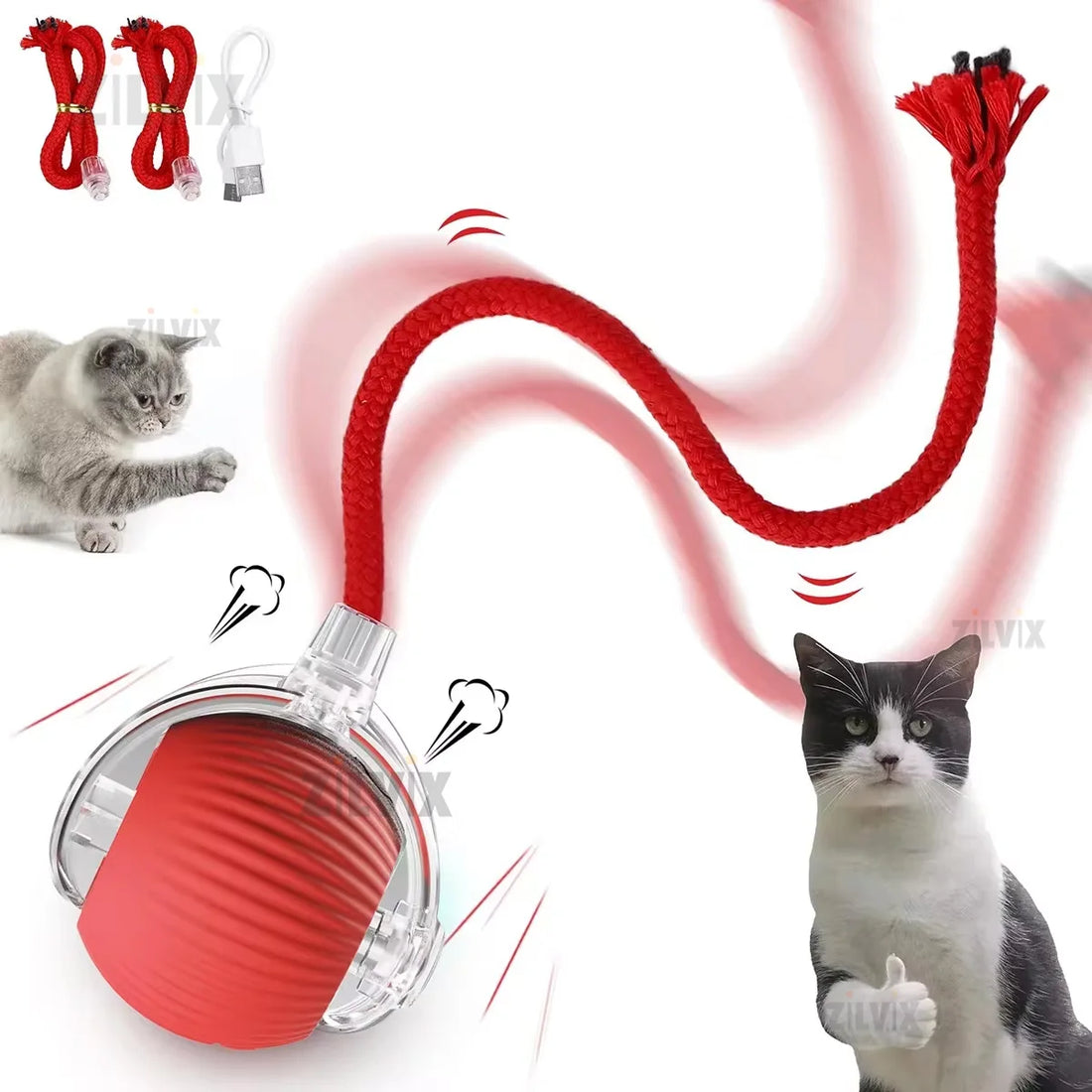 Interactive Electric Rolling Cat Toy – USB Rechargeable & Smart Teaser