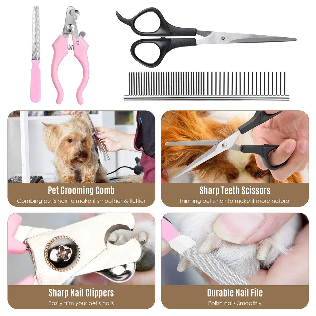 "Cordless Dog Grooming Kit – Quiet, Professional Pet Clippers & Trimmers