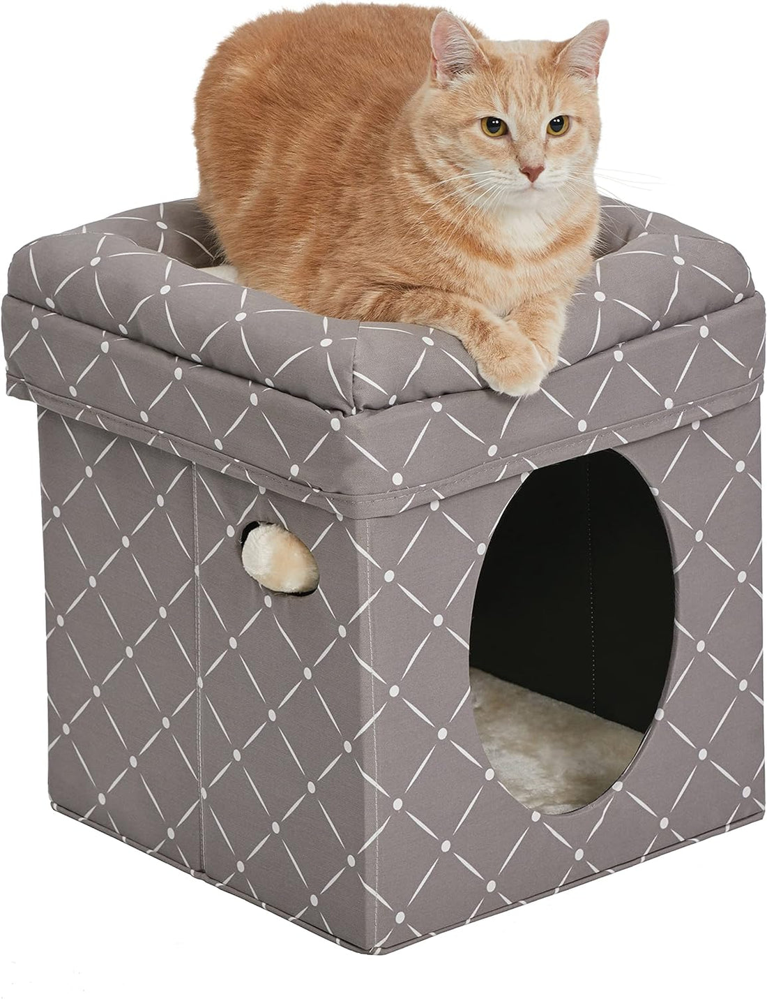 Fashion Cat Condo – Mushroom Diamond Pattern Cube