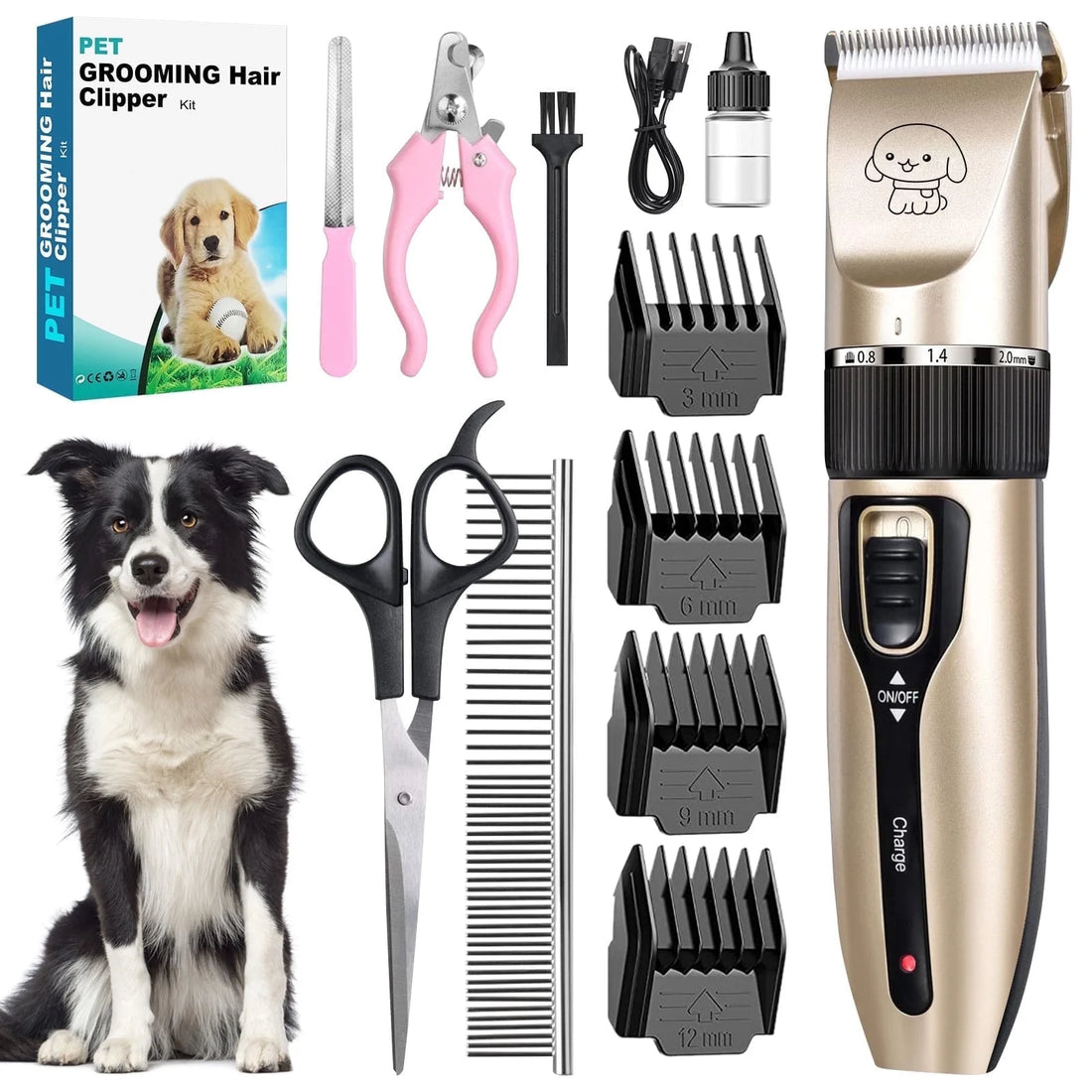 "Cordless Dog Grooming Kit – Quiet, Professional Pet Clippers & Trimmers