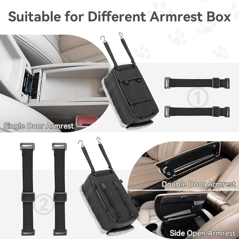 PETSFIT Luxury Dog Car Seat: Center Console W/Dual Safety Hooks & Tether for Small Pets (12Lbs). Portable Secure Travel