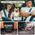 PETSFIT Luxury Dog Car Seat: Center Console W/Dual Safety Hooks & Tether for Small Pets (12Lbs). Portable Secure Travel