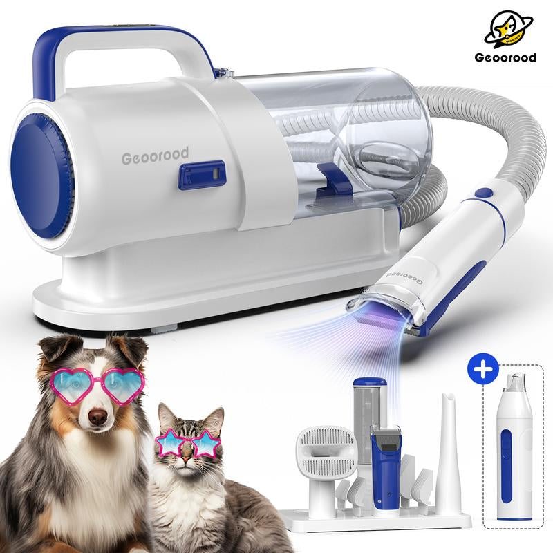 【Find Your Jun】Geoorood Dog Vacuum & Dryer for Shedding Grooming, 9 in 1 Dog Grooming Kit with Metal Blades Pet Clippers, Adjustable Speed and Temperature Control Blower
