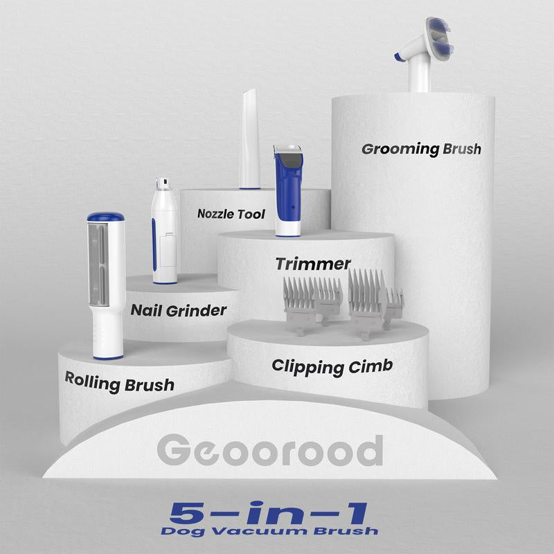 【Find Your Jun】Geoorood Dog Vacuum & Dryer for Shedding Grooming, 9 in 1 Dog Grooming Kit with Metal Blades Pet Clippers, Adjustable Speed and Temperature Control Blower