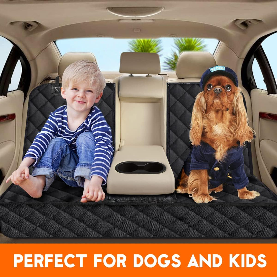 Non-Slip Dog Car Seat Cover – Waterproof Protector for Cars, Trucks, SUVs (Black)