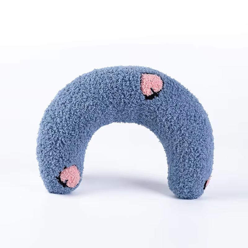 U-Shaped Pet Pillow – Soft Neck Support for Cats & Small Dogs, Fashionable & Cozy Headrest for Deep Sleep