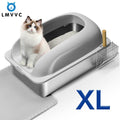 LMVVC Stainless Steel Cat Litter Box, Cat Toilet, XL, Easy to Clean, Non-Sticky, Include Cat Mat and Litter Scoop Pet Supplies