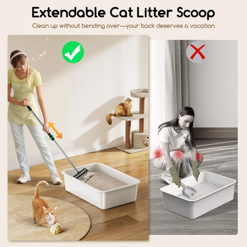 Meowant LB03 3-In-1 Stainless Steel Cat Litter Box 85L Large, Splash-Proof, Odor-Resistant, Detachable Cover, Half-Moon Tent Multi-Functional #Cozyvibes #Petlife