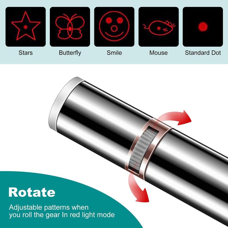 USB Rechargeable Rotatable Pet Laser Light Toy, 5 Modes Adjustable Pet Interactive Toy, Pet Training Toy, Suitable for Indoor Cats and Dogs