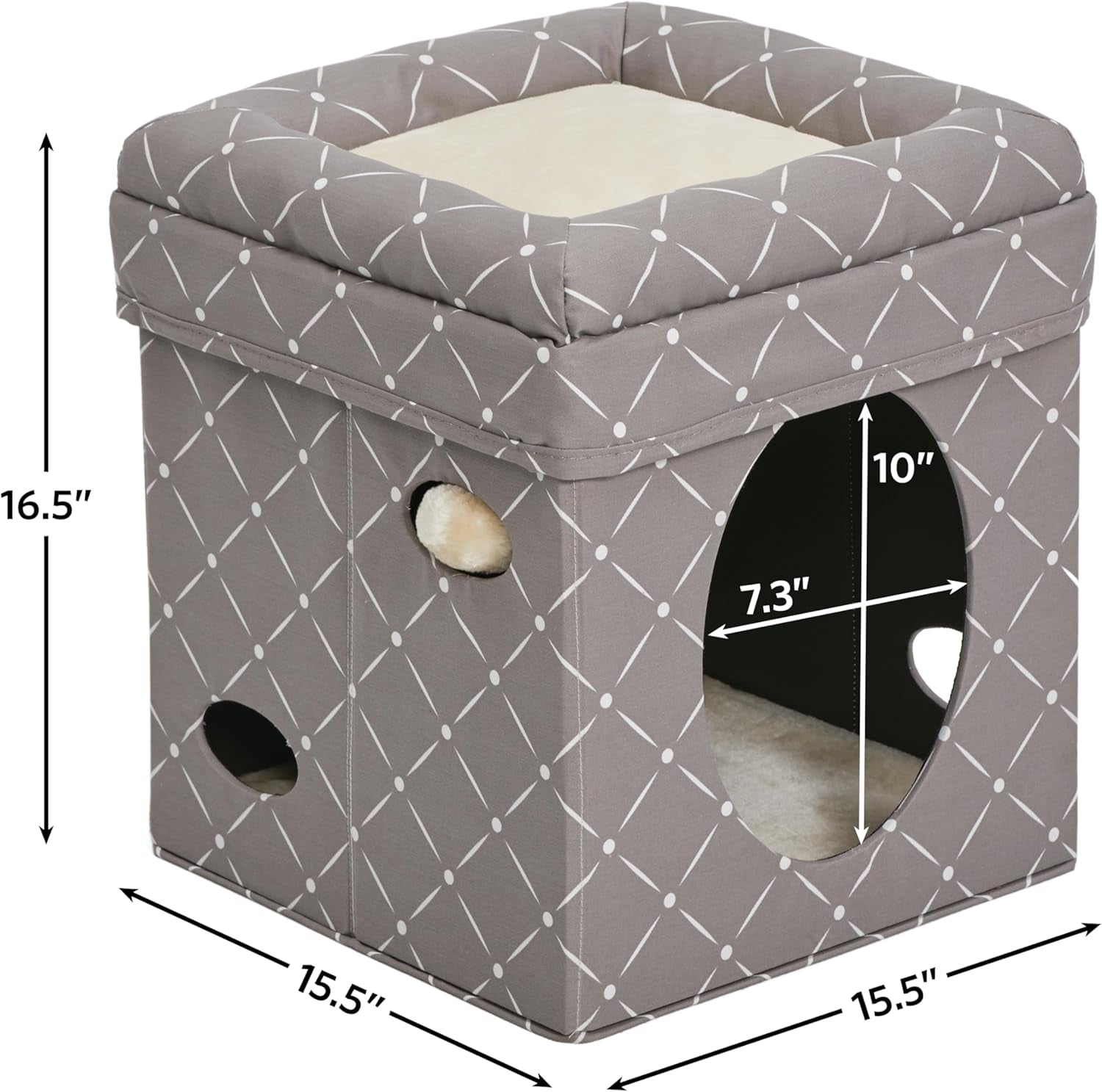 Fashion Cat Condo – Mushroom Diamond Pattern Cube