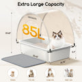 Meowant LB03 3-In-1 Stainless Steel Cat Litter Box 85L Large, Splash-Proof, Odor-Resistant, Detachable Cover, Half-Moon Tent Multi-Functional #Cozyvibes #Petlife