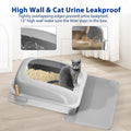 LMVVC Stainless Steel Cat Litter Box, Cat Toilet, XL, Easy to Clean, Non-Sticky, Include Cat Mat and Litter Scoop Pet Supplies