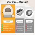 Meowant LB03 3-In-1 Stainless Steel Cat Litter Box 85L Large, Splash-Proof, Odor-Resistant, Detachable Cover, Half-Moon Tent Multi-Functional #Cozyvibes #Petlife