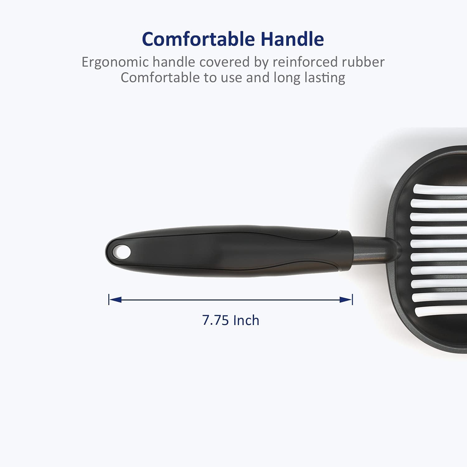 Durable Black Cat Litter Scoop – Non-Stick Aluminum, Large Size