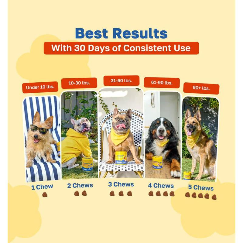 Happy Paws: 10 in 1 Multivitamin for Dogs, 100 Lamb-Flavored Soft Chews, Essential Vitamins for Skin, Coat, Digestion, Mobility, Overall Health