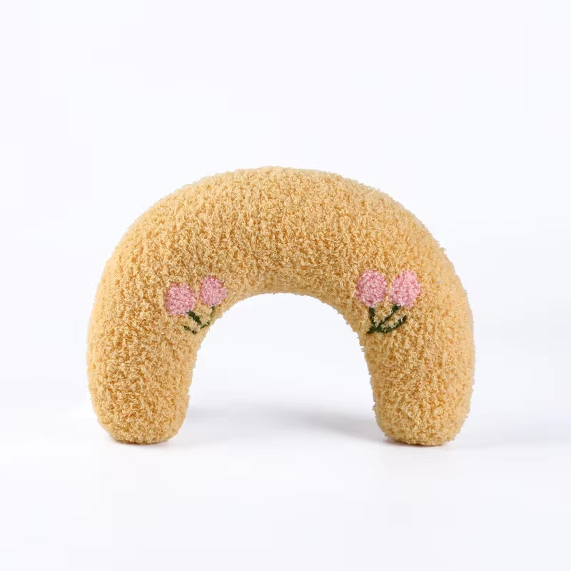 U-Shaped Pet Pillow – Soft Neck Support for Cats & Small Dogs, Fashionable & Cozy Headrest for Deep Sleep