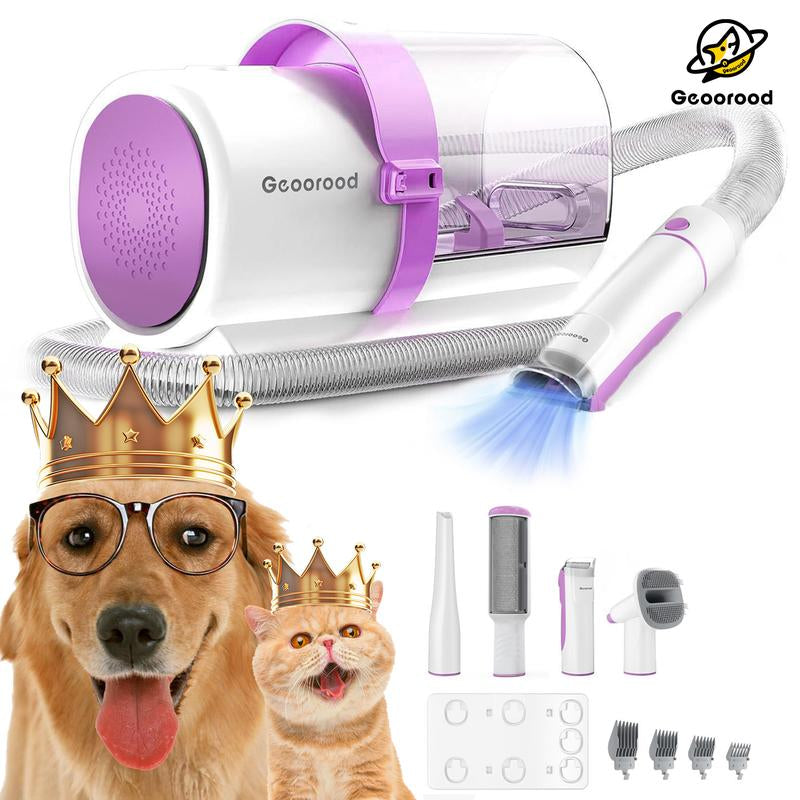 【Find Your Jun】Geoorood Dog Vacuum & Dryer for Shedding Grooming, 9 in 1 Dog Grooming Kit with Metal Blades Pet Clippers, Adjustable Speed and Temperature Control Blower
