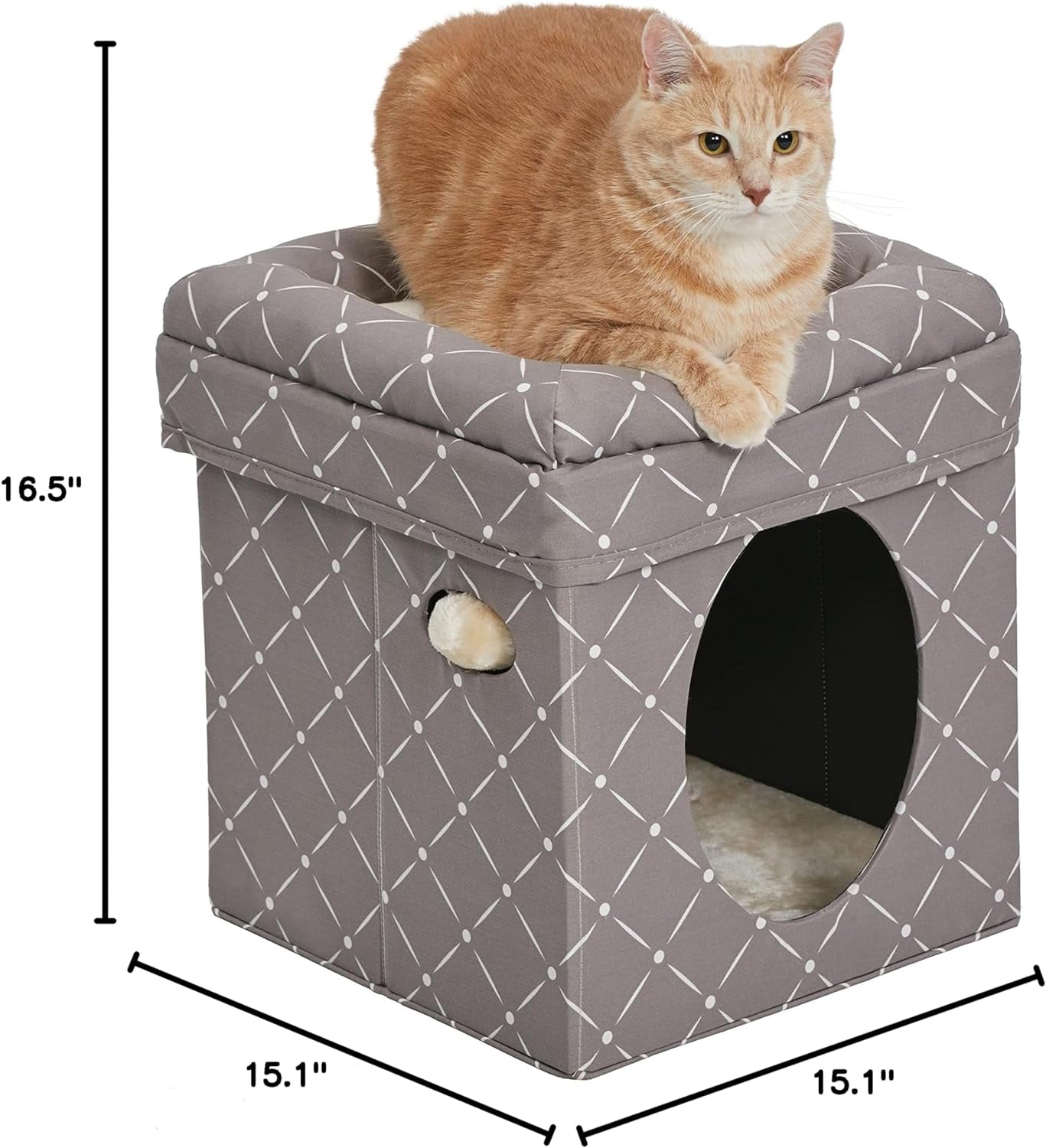 Fashion Cat Condo – Mushroom Diamond Pattern Cube