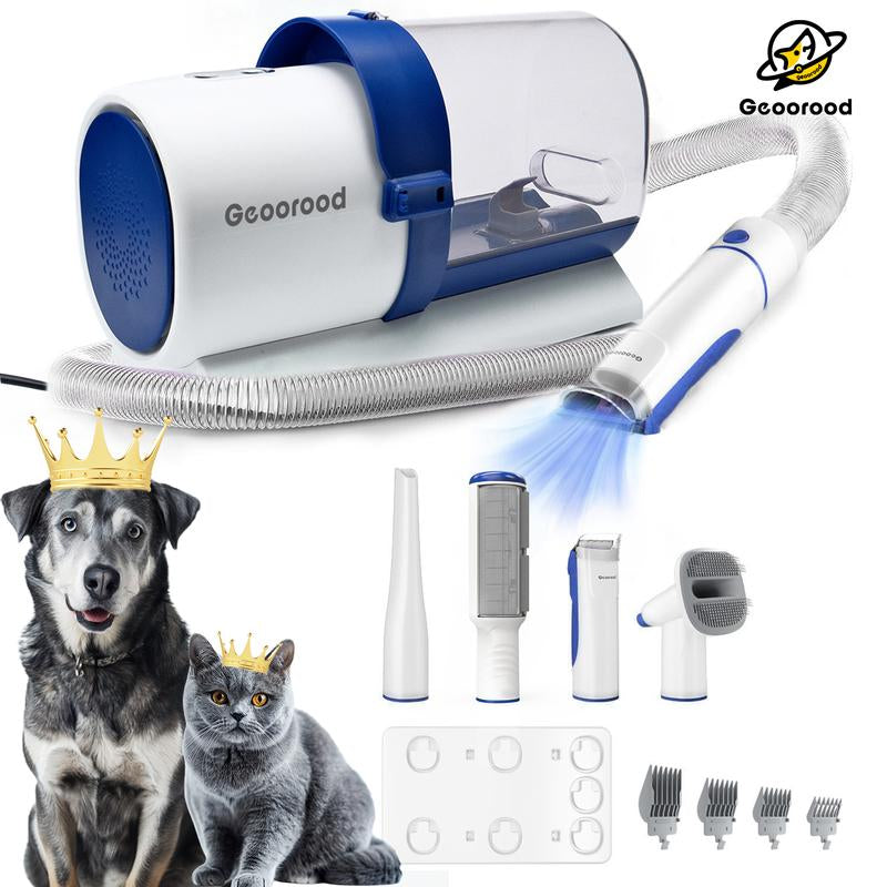 【Find Your Jun】Geoorood Dog Vacuum & Dryer for Shedding Grooming, 9 in 1 Dog Grooming Kit with Metal Blades Pet Clippers, Adjustable Speed and Temperature Control Blower
