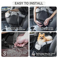 PETSFIT Luxury Dog Car Seat: Center Console W/Dual Safety Hooks & Tether for Small Pets (12Lbs). Portable Secure Travel