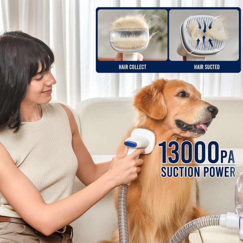 【Find Your Jun】Geoorood Dog Vacuum & Dryer for Shedding Grooming, 9 in 1 Dog Grooming Kit with Metal Blades Pet Clippers, Adjustable Speed and Temperature Control Blower