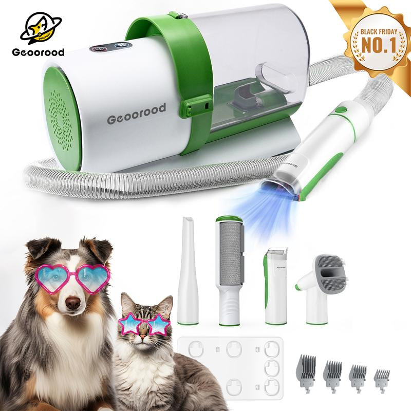 【Find Your Jun】Geoorood Dog Vacuum & Dryer for Shedding Grooming, 9 in 1 Dog Grooming Kit with Metal Blades Pet Clippers, Adjustable Speed and Temperature Control Blower