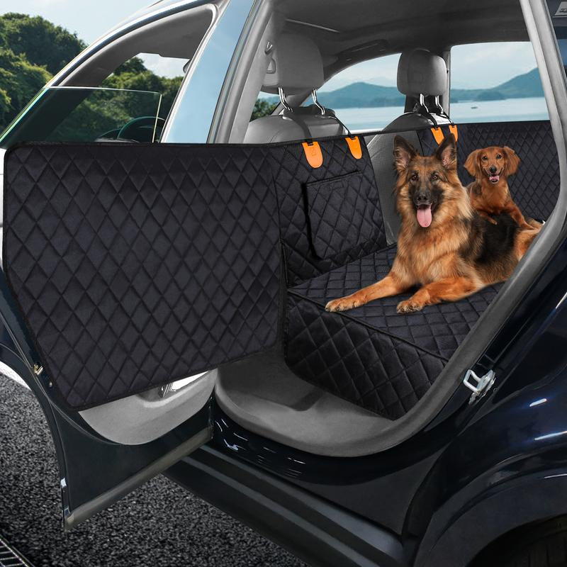MIXJOY Dog Back Seat Extender - Waterproof Mesh Platform for Cars, Trucks, Suvs - with Storage Pockets and Door Covers (Black),Pet Supplies,Fathersdaygifts