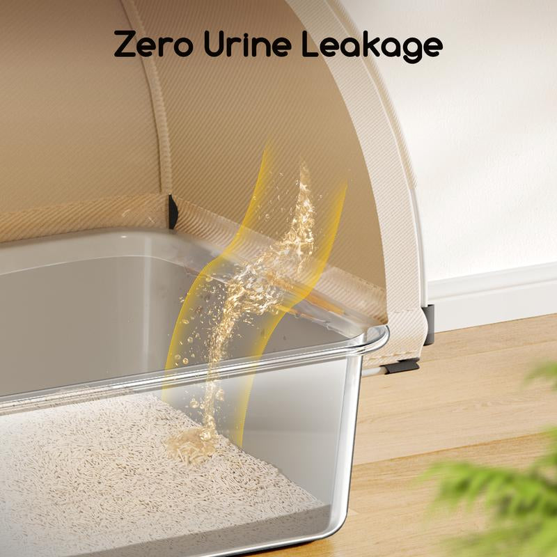 Meowant LB03 3-In-1 Stainless Steel Cat Litter Box 85L Large, Splash-Proof, Odor-Resistant, Detachable Cover, Half-Moon Tent Multi-Functional #Cozyvibes #Petlife