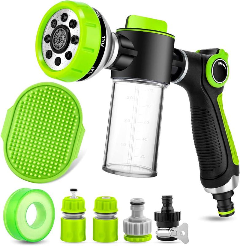 Pup Jet Dog Wash Hose Nozzle Foam Dog Horse Sprayer Wash Hose Attachment Soap Dispenser Sprayer Dog Bathing Sprayer for Pet Showering Gentle Massage