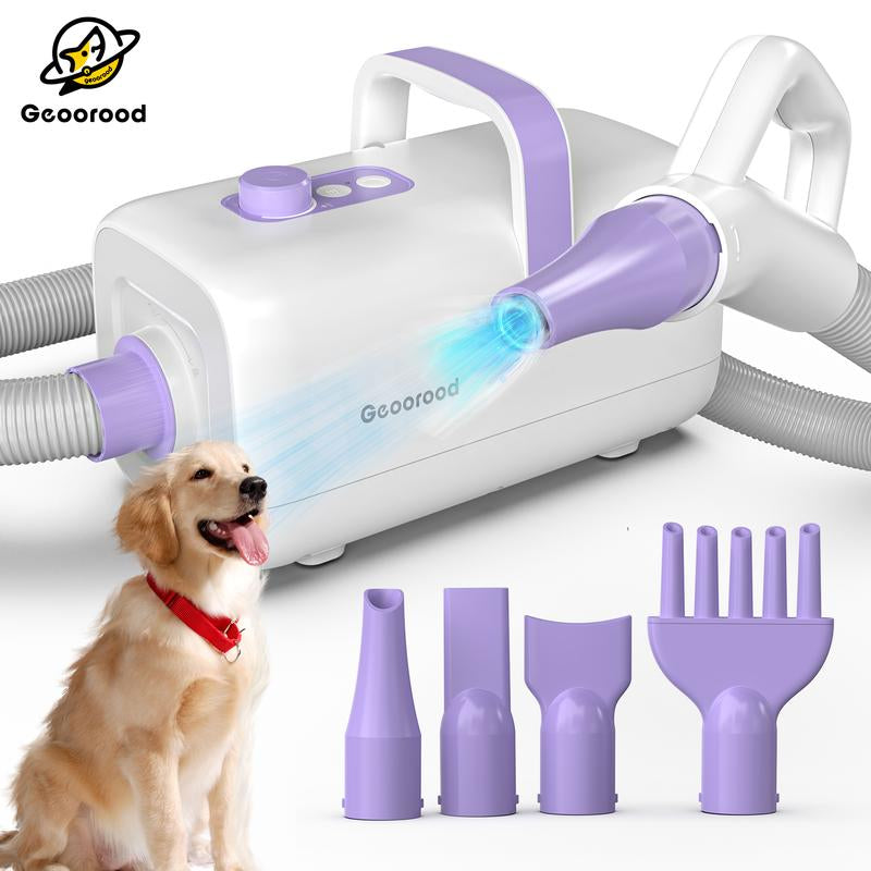 【Find Your Jun】Geoorood Dog Vacuum & Dryer for Shedding Grooming, 9 in 1 Dog Grooming Kit with Metal Blades Pet Clippers, Adjustable Speed and Temperature Control Blower