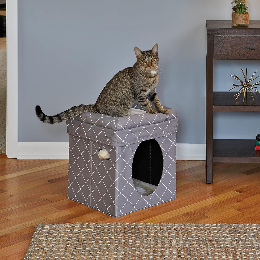 Fashion Cat Condo – Mushroom Diamond Pattern Cube