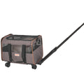 VEVOR Pet Carrier with Wheels – Airline Approved, Telescopic Handle, and Folding Bowl (Grey)